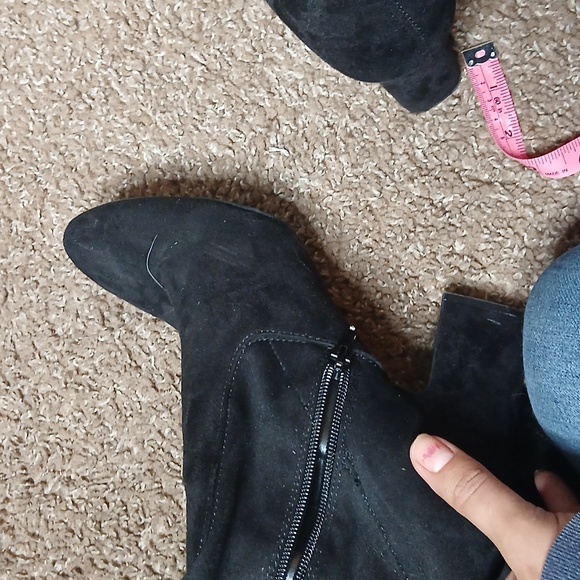 Unisa black knee high chunky heeled boots size 9.5 - Picture 15 of 16